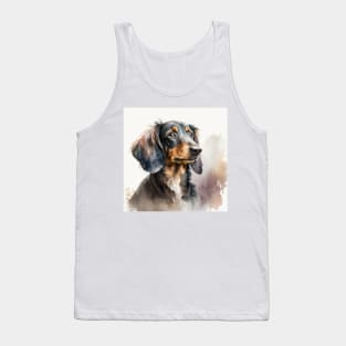 Dachshund Watercolour Style Painting Tank Top